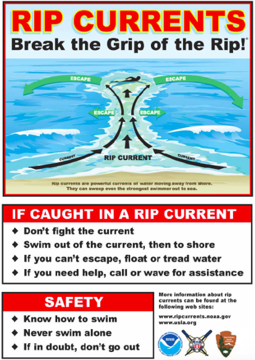 rip tide currents infographic